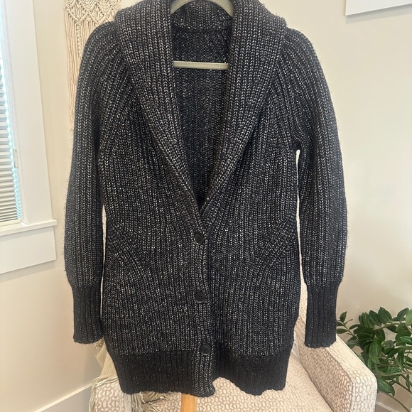 GAP Sweaters - Gap Wool Blend Cardigan / Black Marled Knit / Size M